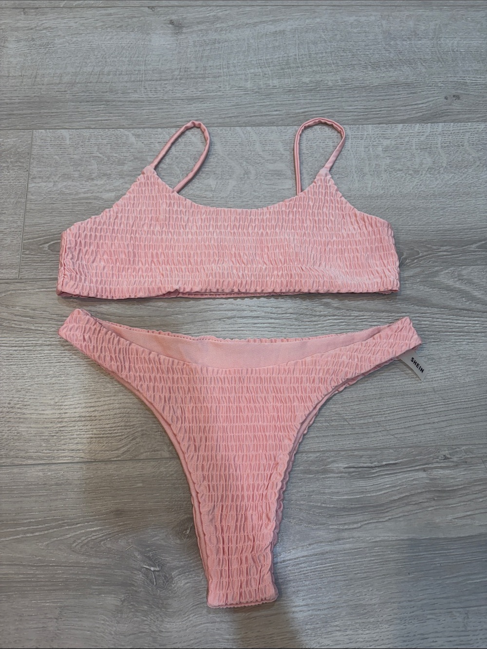 Pink Smocked Bikini Set - Women Swim